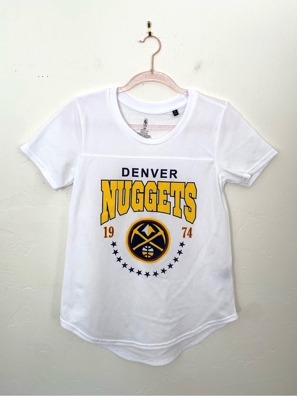 NBA Denver Nuggets M Women's White Jersey Logo Shirt Basketball Jersey